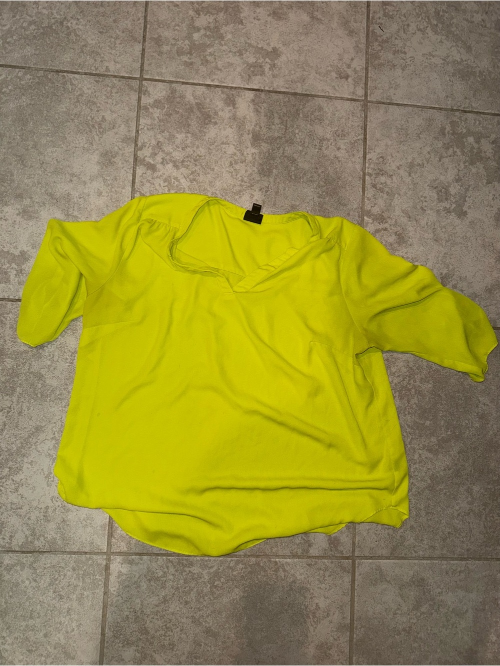 Worthington Neon Yellow V-Neck Blouse